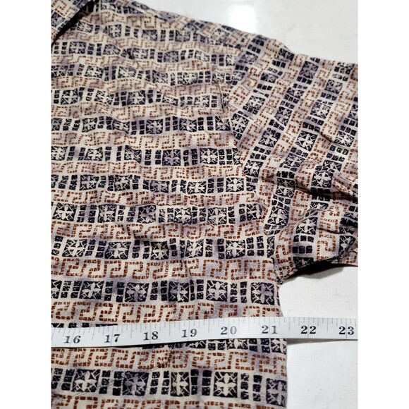 Tori Richard Geometric Made In Hawaii USA 100% Cotton Lawn Hawaiian Large EUC - Picture 3 of 7